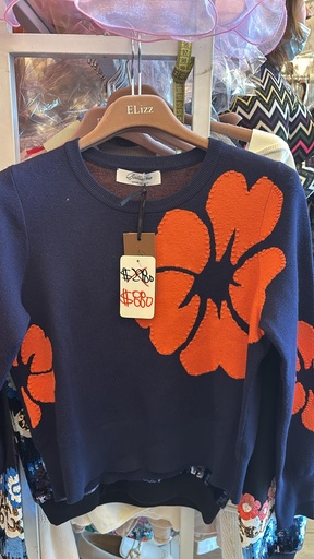 復古花卉針織衫